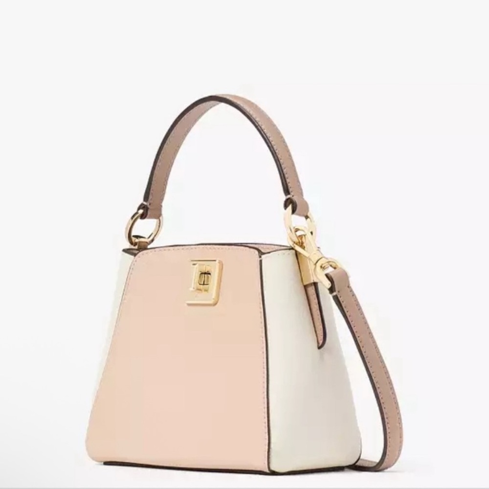 Kate Spade Pink and White Handbag with Gold Accents - Picture 7 of 7